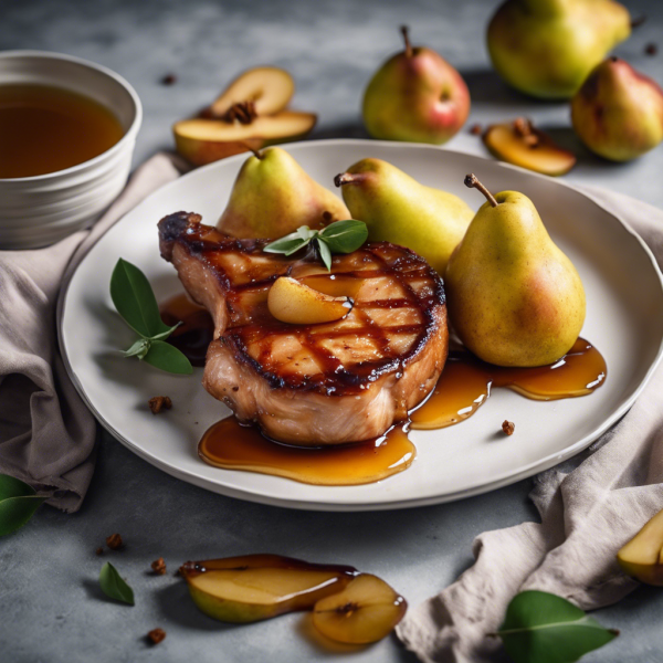 Honey Glazed Pear Pork Chops