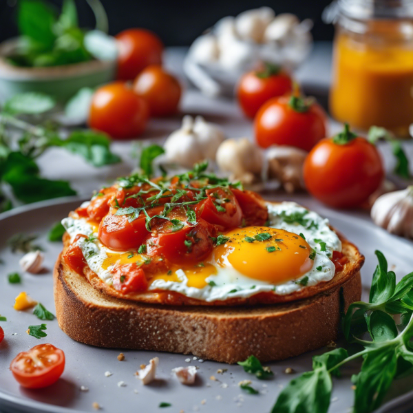 Garlic Ginger Tomato Shakshuka on Toast