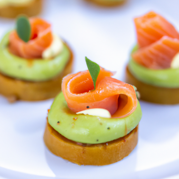 Avocado And Salmon Canape