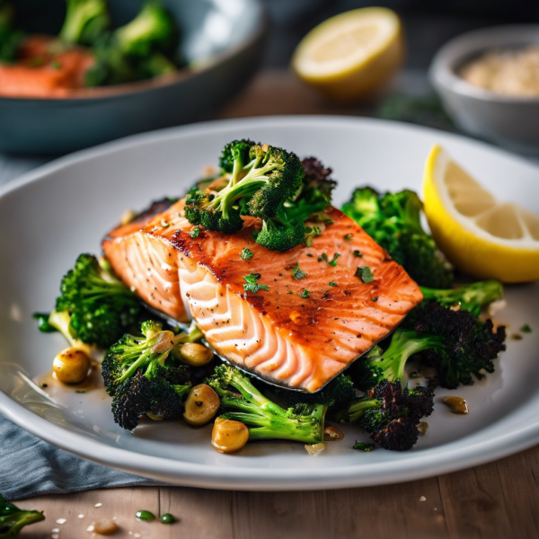 Garlic Butter Salmon with Broccoli