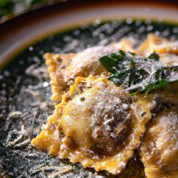 Beef-Filled Ravioli Haute Cuisine