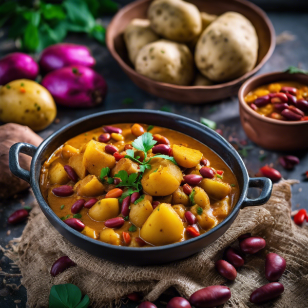 Spicy Indian Potato and Bean Curry