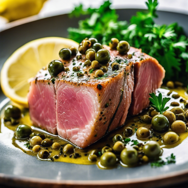 Tuna Steak with Lemon-Caper Sauce