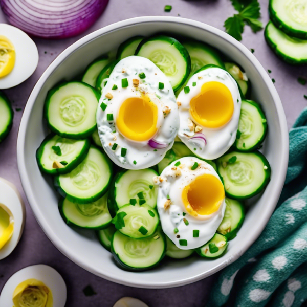 Garlic Yogurt Cucumber Egg Bowl