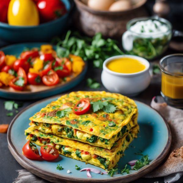 Vegetarian Indian Masala Bread Omelette