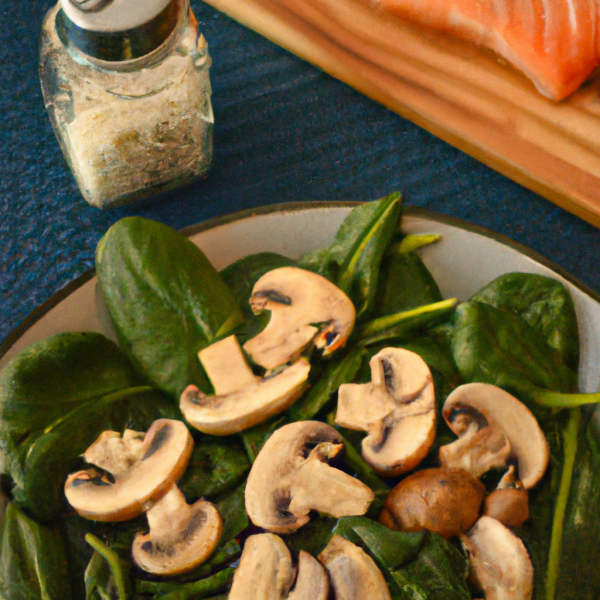 Smoked Salmon with Mushrooms and Spinach