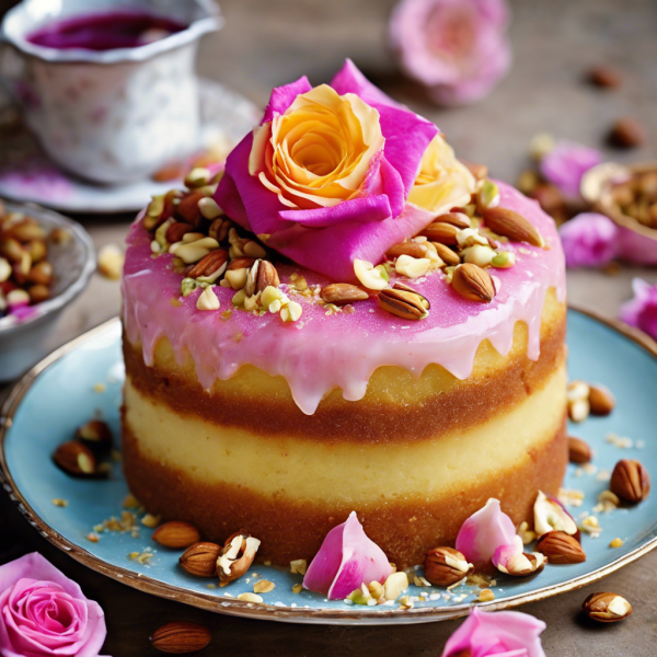 Creamy Semolina Cake with Rose Water Syrup