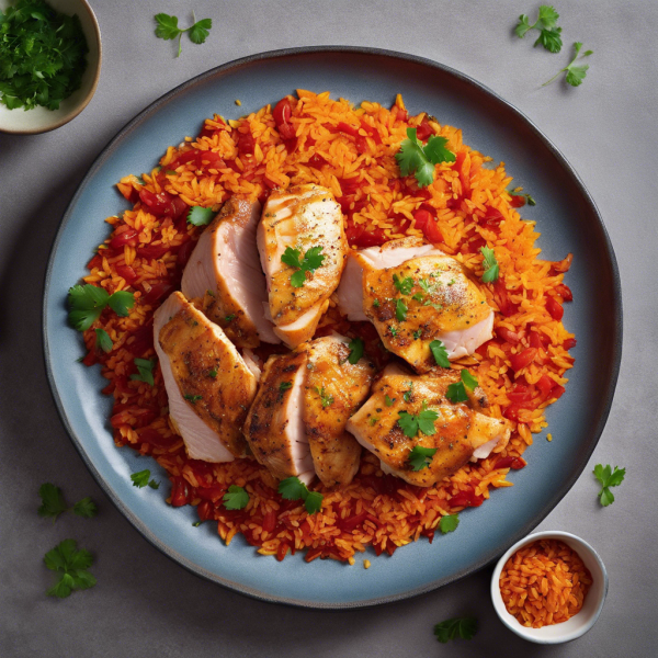 Saffron Chicken with Tomato Red Rice