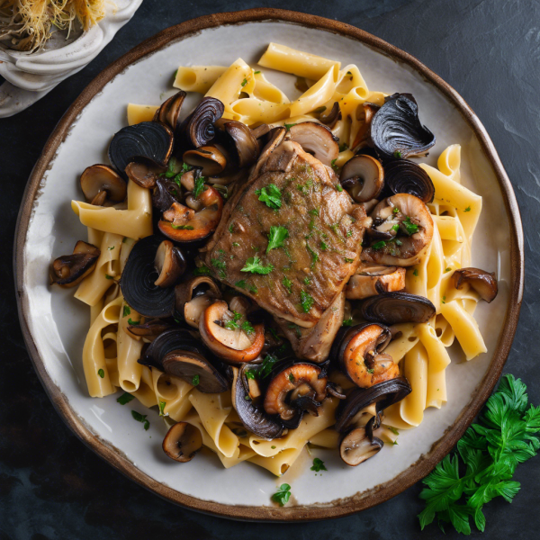 Surf and Turf Mushroom Pasta