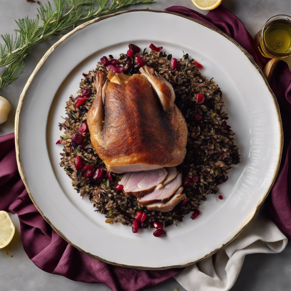 Crispy Duck Stuffed with Wild Rice