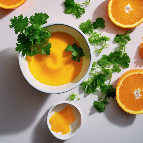 Orange and Parsley Infused Cornstarch Pudding