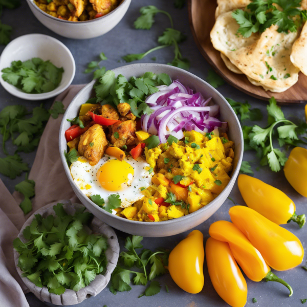 Indian Chicken and Egg Breakfast Bowl