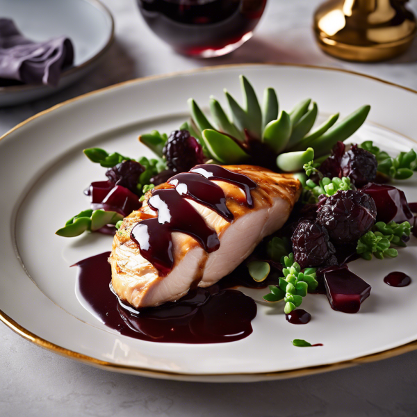 Earl Grey Tea Infused Chicken with Red Wine Sauce