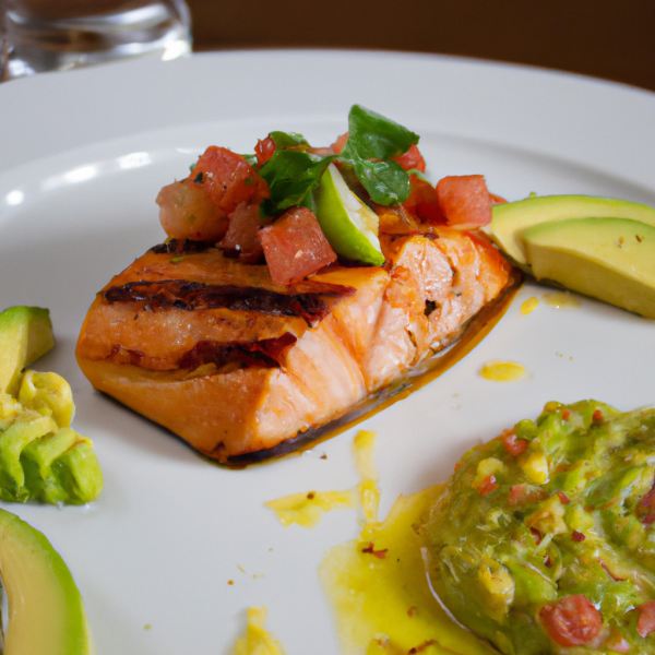 Grilled Salmon with Avocado Lime Salsa