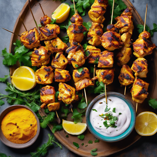 Yogurt-Marinated Grilled Chicken Skewers