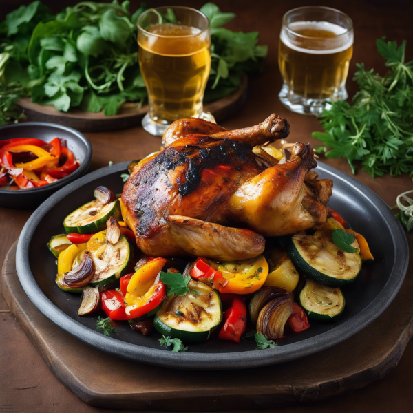 Beer-Braised Chicken with Roasted Vegetables