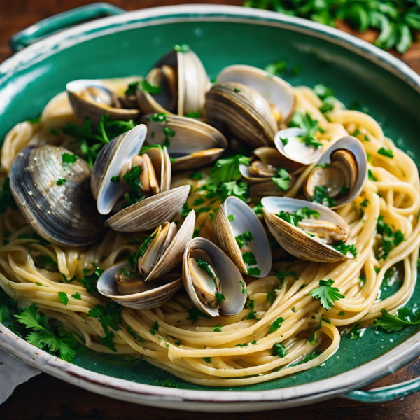 Garlic Butter Clams with Linguine