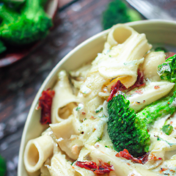 Cheesy Broccoli and Sun Dried Tomato Pasta