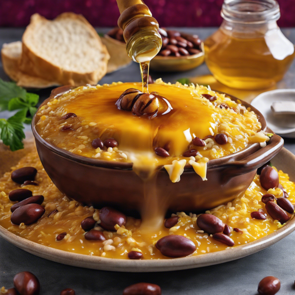Arab Inspired Breakfast Beans with Cheese and Honey