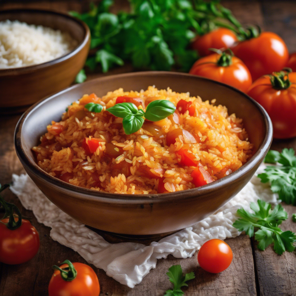 Tomato Rice with Caramelized Onions