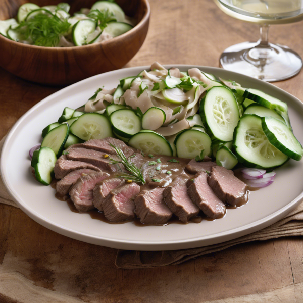 Russian Beef Stroganoff with Cucumber Salad