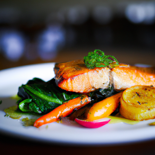  salmon with baked vegetables