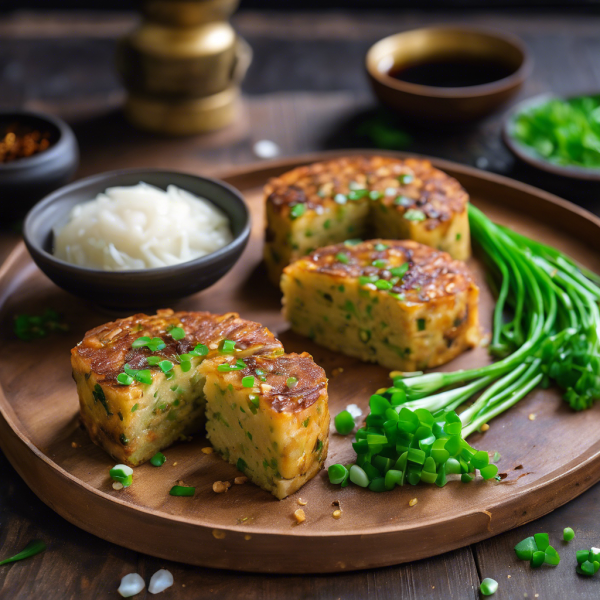 Savory Turnip Cake with Scallions