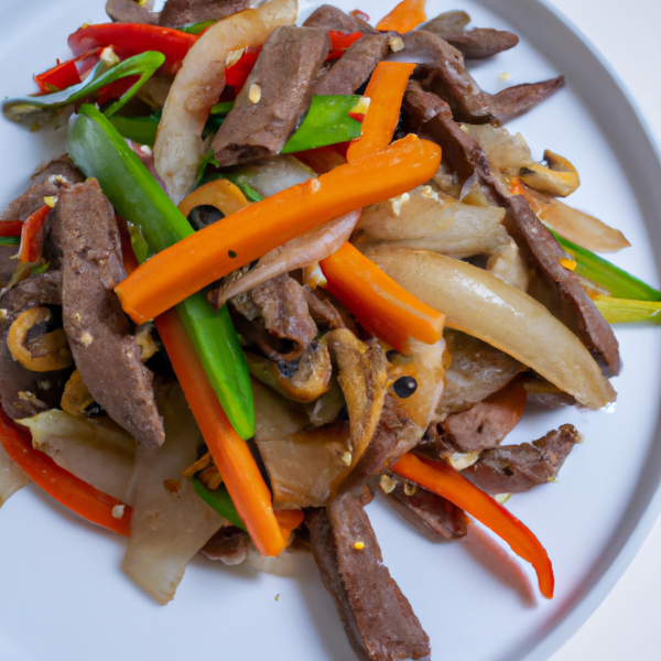 Beef with vegetable stir-fry