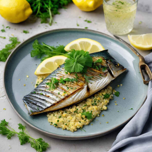 Grilled Mackerel with Lemon Herb Quinoa