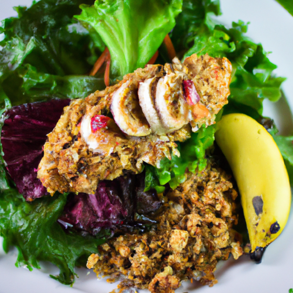 Cereal-crusted Chicken with Banana-Lettuce Wrap