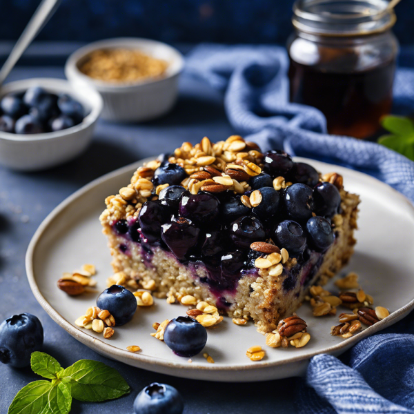 Blueberry Oatmeal Bake (Budín de Avena con Arándanos)