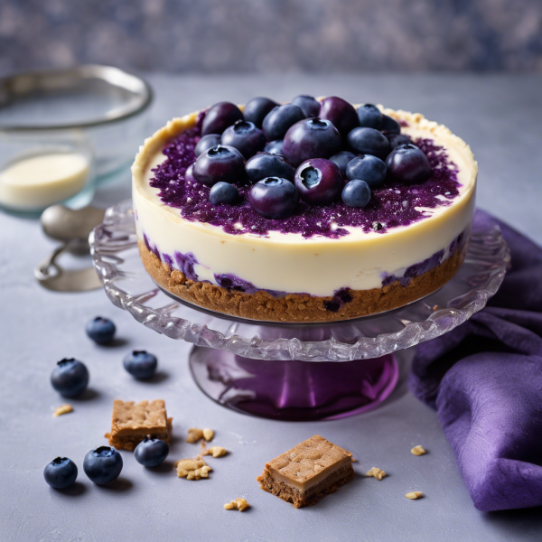 Elegant White Chocolate Blueberry Cheesecake for One