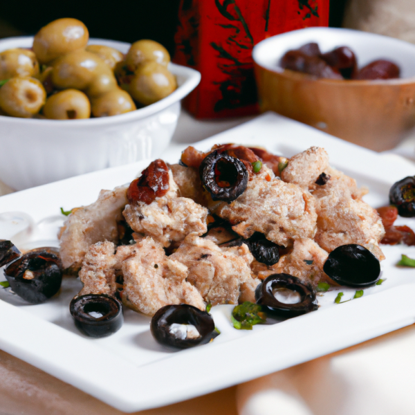 Chicken with black olives and sundried tomatoes