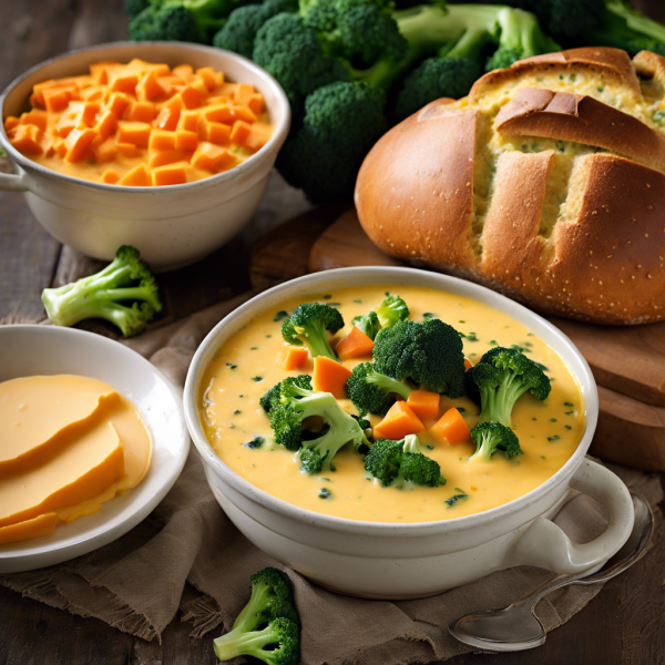 Creamy Broccoli Cheddar Soup in a Bread Bowl