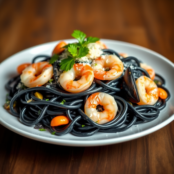 Squid Ink Seafood Pasta