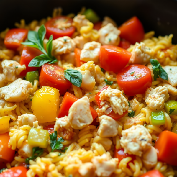 Garlic Chicken and Pepper Scramble