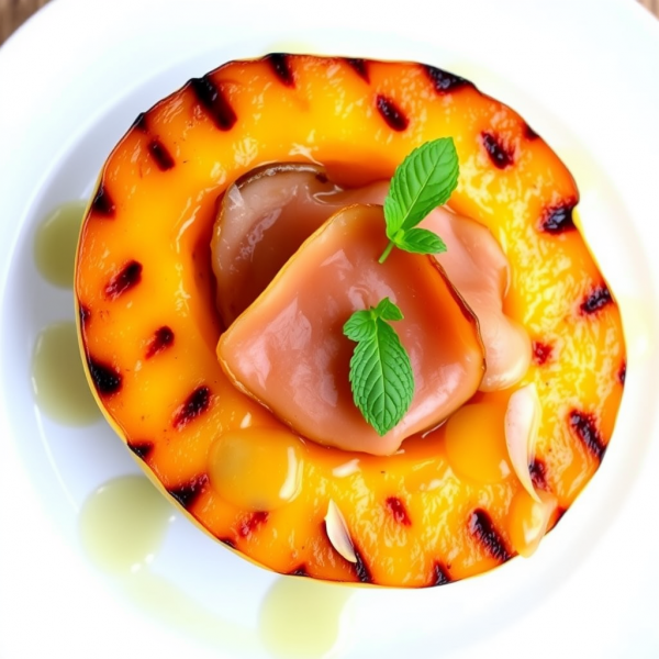 Grilled Cantaloupe with Honey-Lime Drizzle