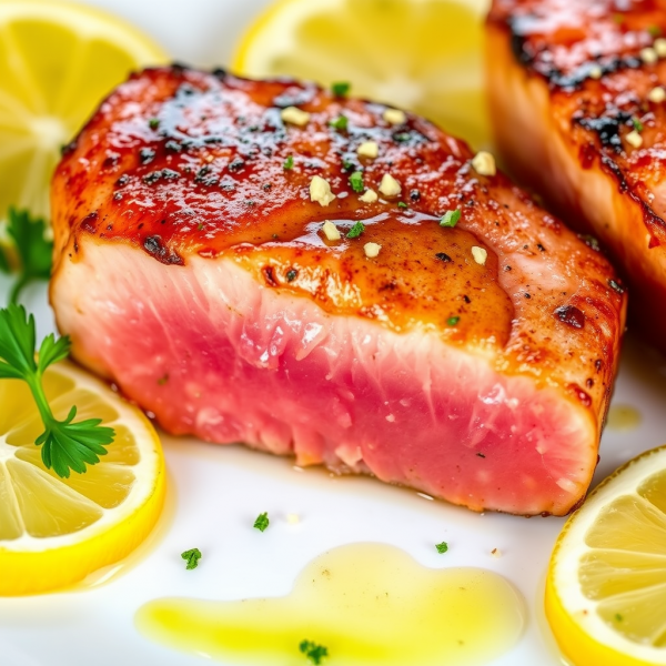 Pan-Seared Lemon Garlic Tuna Steak