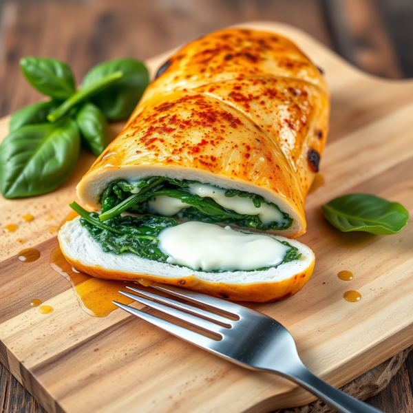 Cheesy Spinach Stuffed Chicken Breast