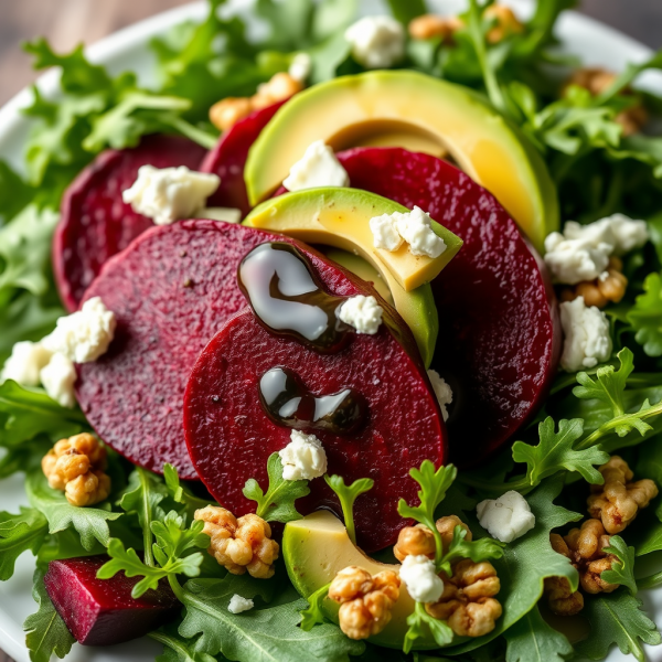 Beetroot and Arugula Salad with Avocado