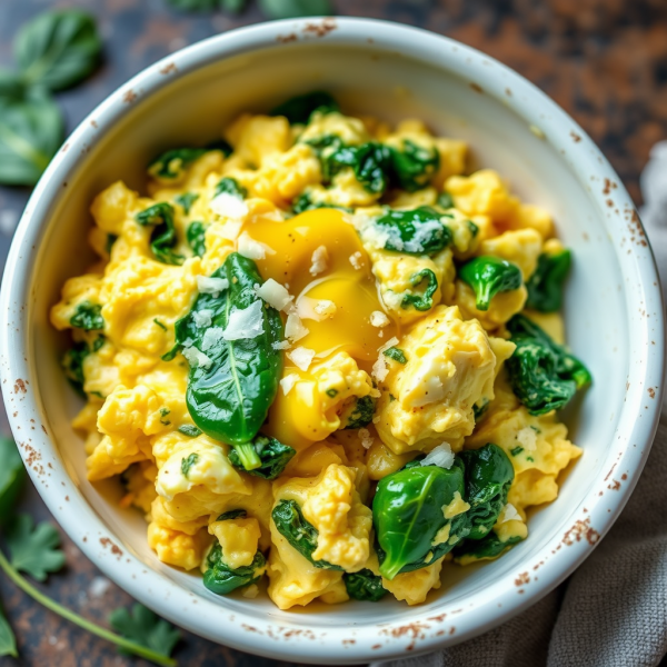 Savory Egg and Spinach Scramble