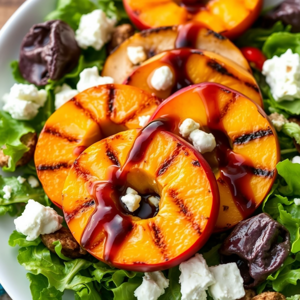 Grilled Peach and Chicken Salad