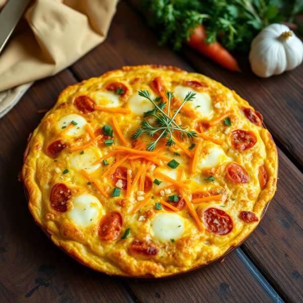 Cheesy Garlic Carrot Frittata