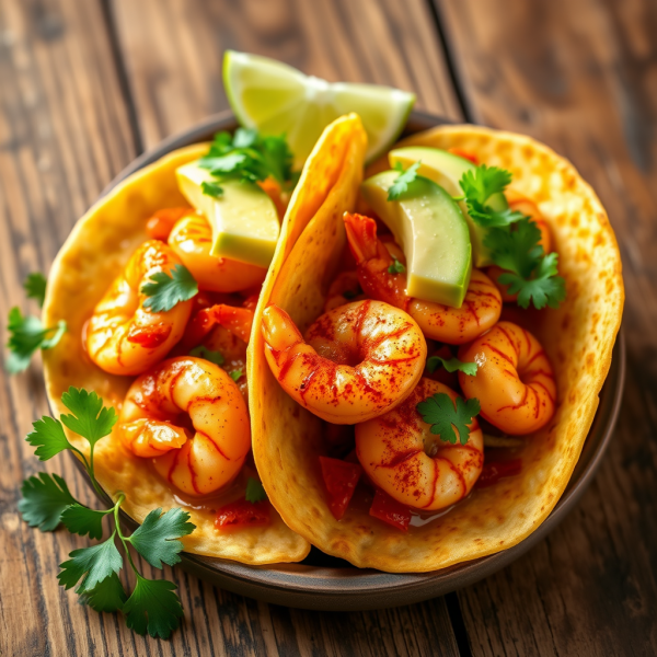 Spicy Garlic Shrimp Tacos