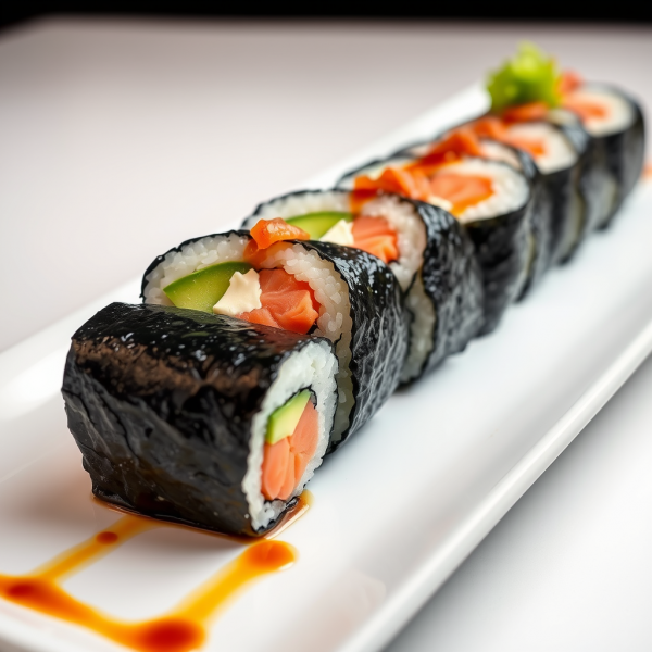 Salmon Avocado Cheese Sushi Roll