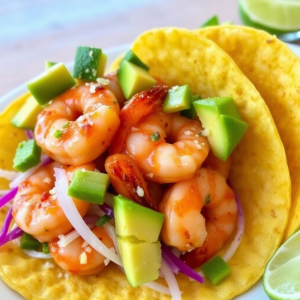 Spicy Garlic Shrimp Tacos