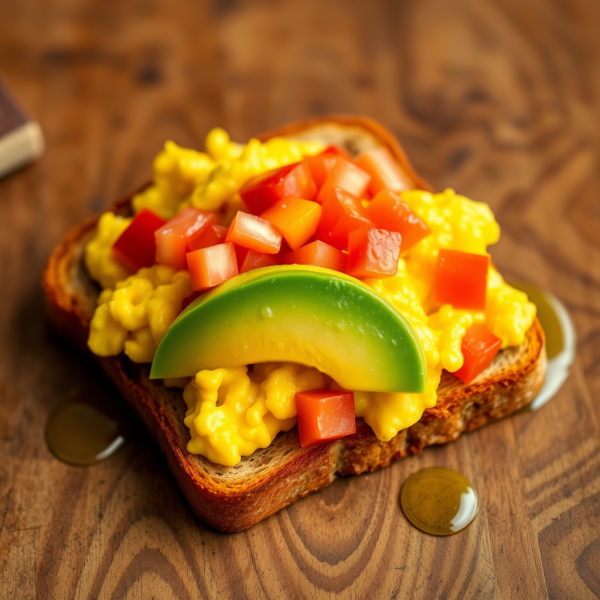 Cheesy Avocado Scramble on Toast