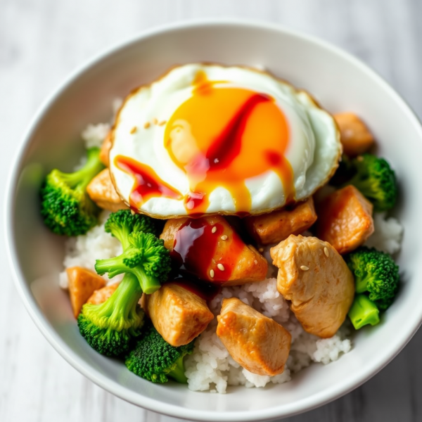 Chicken and Broccoli Rice Bowl with Egg