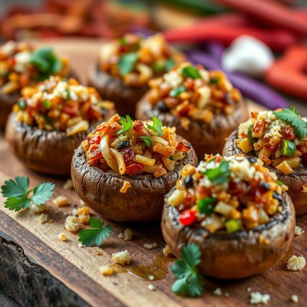 Spicy Stuffed Mushrooms