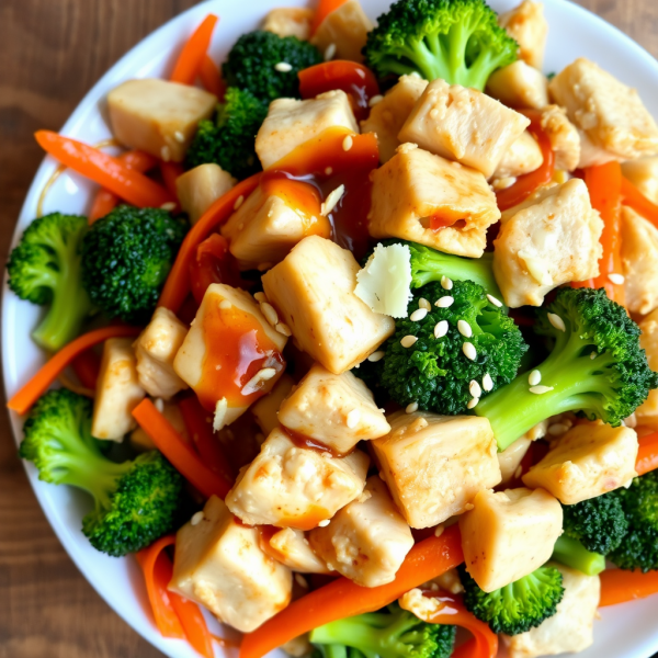 Healthy Chinese Chicken and Crab Stir-Fry